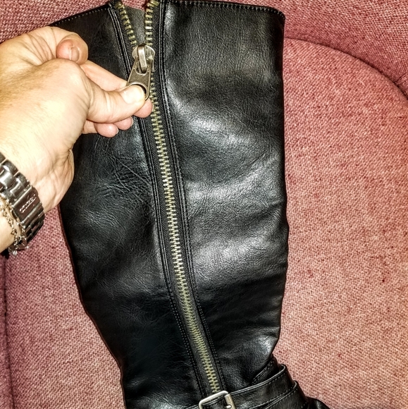 Rampage Womens Black Tall Buckle Boots Size 7 - Picture 5 of 8